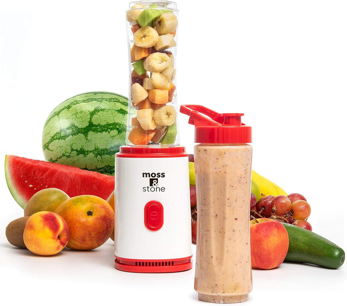 Single Serve Blender, White & Red, 20 Oz